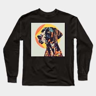 70s German Shorthaired Pointer Vibes: Pastel Pup Parade Long Sleeve T-Shirt